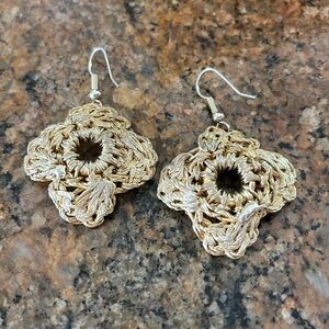 Woven gold earrings